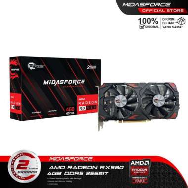 VGA Midasforce AMD RX580 DDR5 256bit 4GB Garansi 2 Tahun