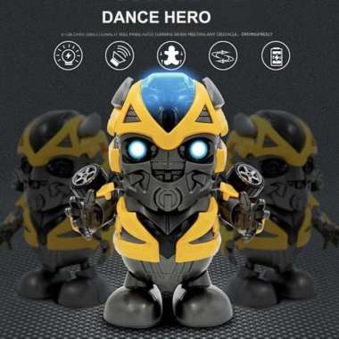 Mainan Anak Robot Super Hero Robot LED Dance Hero Bumblebee