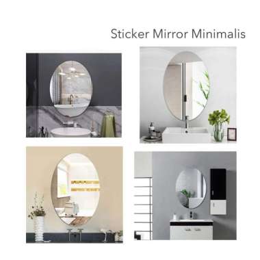 Stiker Cermin Tempel Dinding Bulat Oval Wall Sticker Decoration