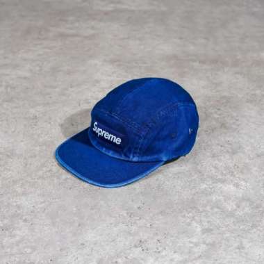 Topi SUPREME WASHED CHINO TWILL CAMP BLUE CAP - OS ADJUST 100% ORIGINAL