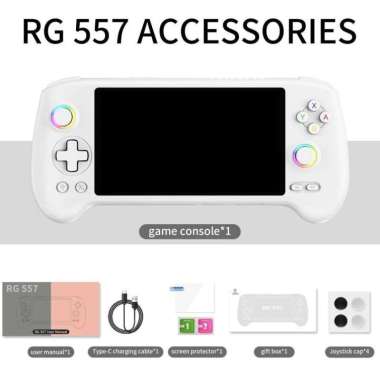 ANBERNIC RG557 Handheld Retro Video Game Console Android OS Portable Game PSP PS2 White 128GB