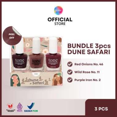 TONE Dune Safari Bundle Peel Off Series | Cat Kuku| Peel Off| Kutek Halal | Kutek Mudah untuk Sholat