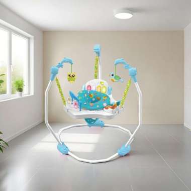 OEM SK-M388 Mainan Bayi Baby Jumper Musik Lampu / Kursi Lompat Jungle Putar 360 Derajat / Bouncer Ba