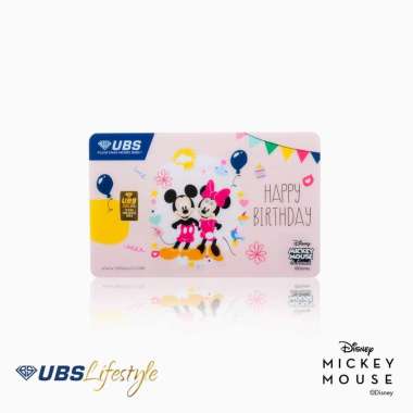 UBS Logam Mulia Disney Mickey And Minnie Mouse Happy Birthday 0.5 Gr