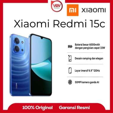 Hp Xiaomi Redmi 15C Ram 8GB Internal 256GB Garansi Resmi Moonlight Blue