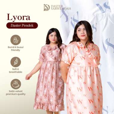 Daster Sarwendah - LYORA - Daster Panjang - Satin Velvet Oren All Size fit to L