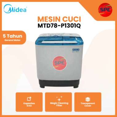 MIDEA Mesin Cuci 2 Tabung 6 Kg MTD78-P1301Q / MTD78 P1301Q / MTD78 Garansi Resmi (MEDAN)