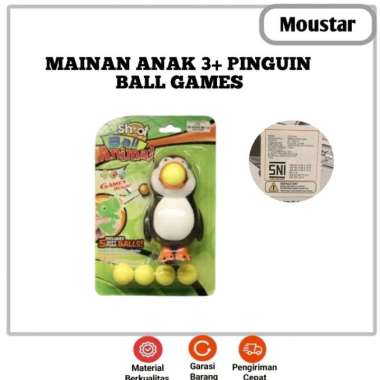 Mainan Anak 3+ Shoot Ball Pinguin Games Begin Include 5 Soft Foam Ball