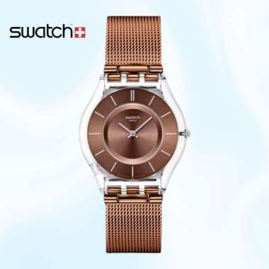 SWATCH SS08K121M MOCHA IN MIND ULTRA SLIM Original Swiss Made Jam Tangan Wanita Multicolor