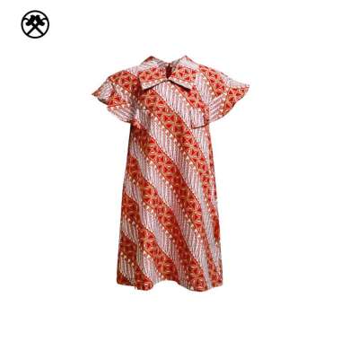 Keris Gallery Dress Anak Batik Lengan Pendek Motif Dwi Pradana S Merah