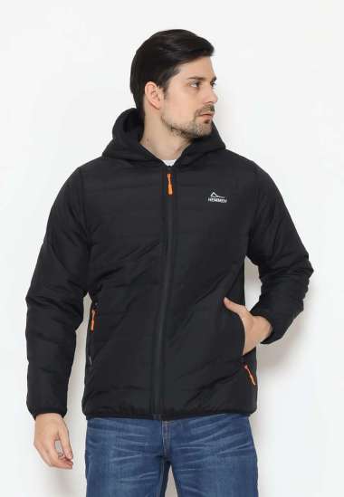 HEMMEH Puffer Jacket hitam polos M
