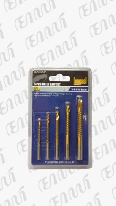 LANGSOL Mata Bor gergaji HSS 6pcs set saw drill bit 5 pcs