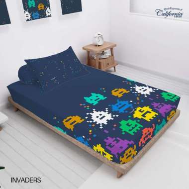 California - Bed Cover SET SPREI FITTED Single (120x200) tinggi 20 Terlaris pilihan Invaders