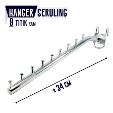 hanger baju gantungan Hanger seruling Tempel Ram 9 Titik