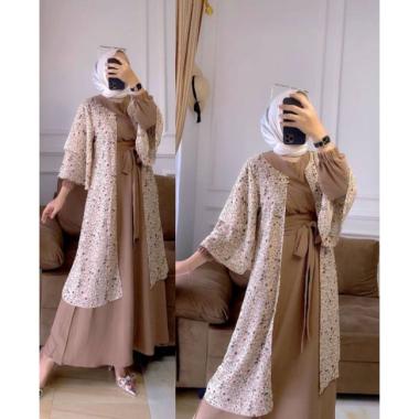 Nadiva One Set Wanita Outer Crinkle Airflow Kombi Ceruty Babydoll Premium Setelan Baju Lengan Tumpuk