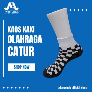 Kaos Kaki Pria dan wanita sport tebal putih polos catur