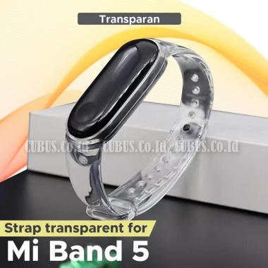 Strap Gradation Color Transparent/Clear Rubber For XIAOMI Mi Band 5 Transparan