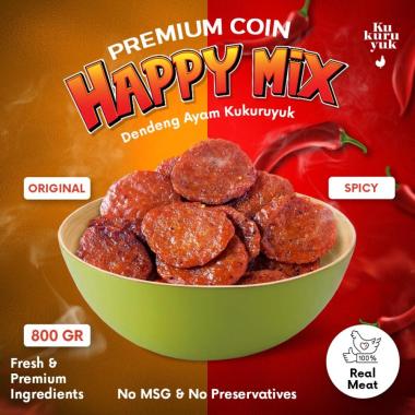 Dendeng Kukuruyuk - Daging Ayam - Cemilan Sehat Happy Mix Coin 800gr