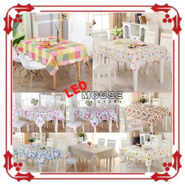 Taplak meja makan persegi anti air motif bunga tableclothes big size motif Kotak-Kotak