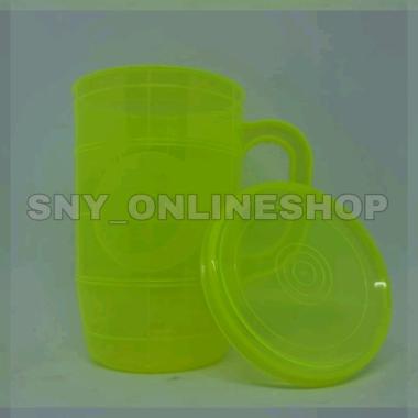 Gelas Gagang Tutup Plastik / Gelas Tutup / Gelas Gagang Sunrise - 1801 Hijau
