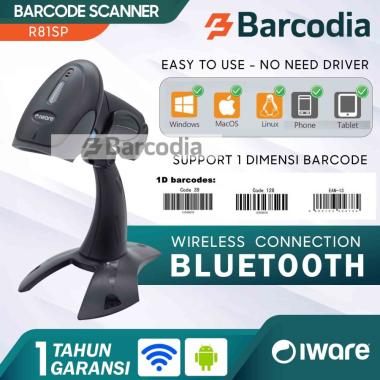 Wireless Bluetooth 1D Laser Barcode Scanner IWARE R81SP (Android,IOS) - BARCODE SCANNER BLUETOOTH