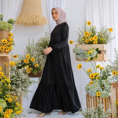 Teressa Dress Wanita Armani Silk Premium Gamis Terbaru Lengan Panjang Gaun Ethnik Baju Muslim Kekini