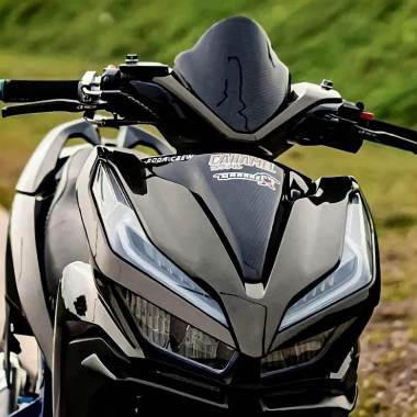 visor Black Series vario 125 150 LED - windshield motor HITAM PEKAT