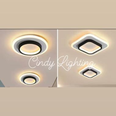 Lampu Plafon Led Tanam Modern Minimalis 3 Warna Nordic Teras Black bulat