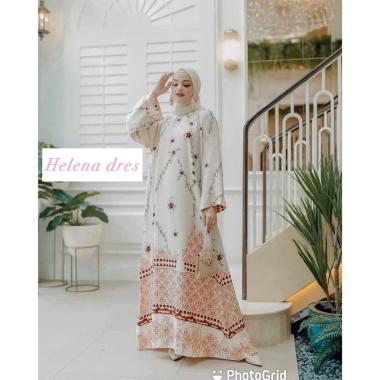 Amoreby Klambi Dress Wanita DiorSilk Gamis Terbaru Lengan Karet Panjang Maxidress Kerah Dasi Kekinia