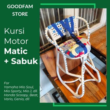 KURSI BONCENGAN ANAK MOTOR MATIC FREE SABUK | KURSI ROTAN ANAK MOTOR MATIC MERAH