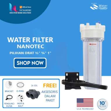 Housing Nanotech Clear 10" Inch Filter Air Free Aksesoris Ready Stock Packing Standar Drat ½