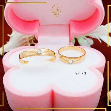 CINCIN TUNANGAN CINCIN EMAS KADAR 8K (375) MODEL SIMPLE COUPLE TERBARU KODE WR 49 14
