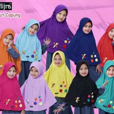 jilbab anak instan model serut Kupu size L Multicolor