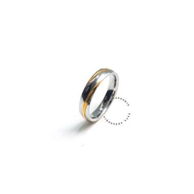 Zafa Cincin Titanium Pria Wanita Couple Anti Karat Silver Gold Fashion Keren - Yuno 17