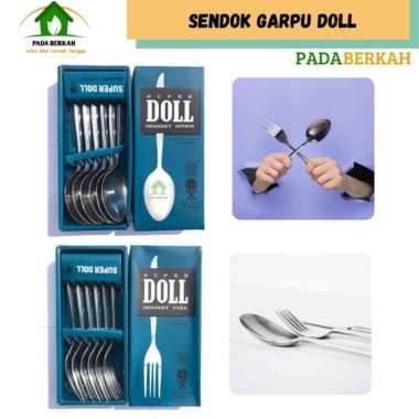 Sendok & Garpu Makan Super Doll Stainless Steel Tebal 1 Box 6 Pcs Sendok