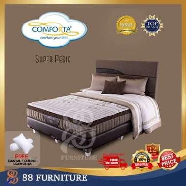 Springbed Comforta SUPER PEDIC Kasur Spring Bed Set Lokal Full Set Divan Dipan Lokal 200x200