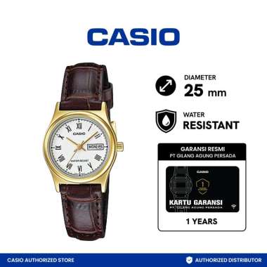 Casio LTP-V006GL-7BVDF Casual Gold Brown Jam Tangan Wanita Gold