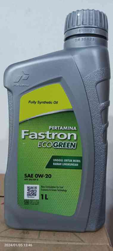 Pertamina FASTRON ECOGREEN, SAE 0W-20 API SN ILSAC GF 5 Oli Mobil [1 Liter]