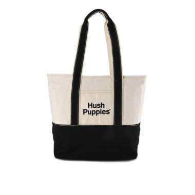 Hush Puppies Tas Wanita Canvas Tote Bag 2Tone Off White