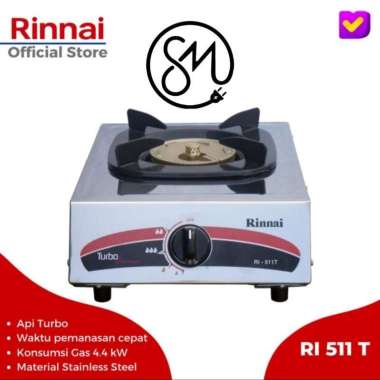 Kompor Gas Rinnai 1 tungku RI-511T Api Turbo RI511T 511 T