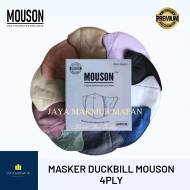 Masker Duckbill Mouson 4ply Putih Hitam Warna Per Box Isi 50 Pcs Duckbill Mouson Hitam 4ply