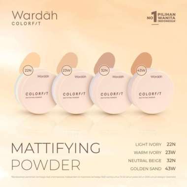 Wardah Colorfit Mattifying Powder 15gr - Bedak Tabur Colorfit 43W Golden Sand