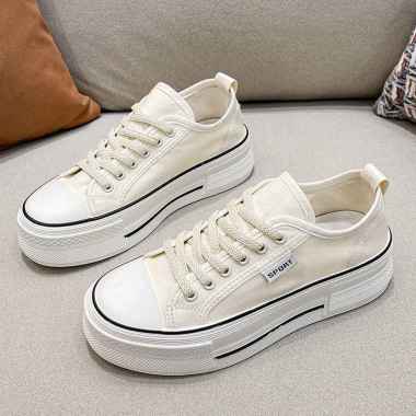 SJR Sjiero 281 Fee Box Sepatu Sneakers Wanita Canvas Shoes Korean Fashion 38 Putih