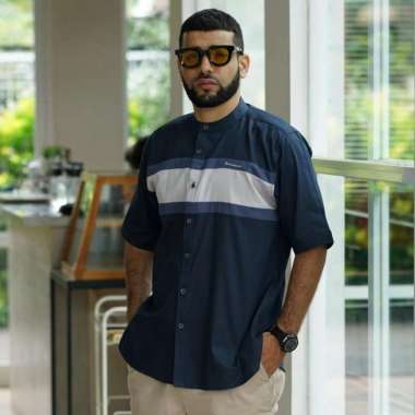 SAMASE KEMKO CUT SEW T010 | Dark Grey Twill Meridian Baju Kemeja Koko L