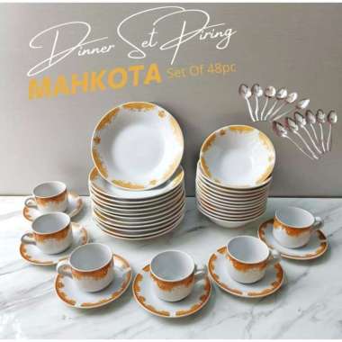 Dinner set / set piring set mangkok set gelas mahkota keramik
