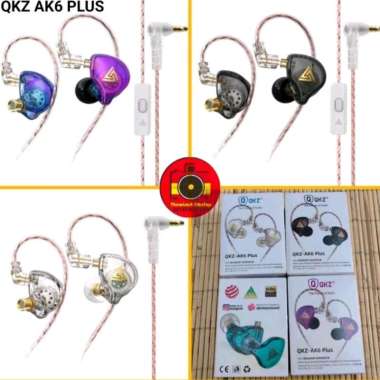 QKZ AK6 PLUS Earphone Headset IEM in ear monitor Hifi Audio Bass Hitam