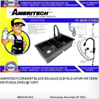 SINK / BAK CUCI PIRING 2 LBG GRANIT AMERITECH (BATU)