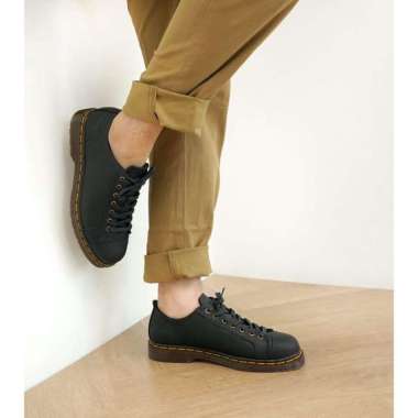VERISH sepatu pantofel pria kulit asli crazy horse sepatu kulit benang jahitan sol kuning model 42 H