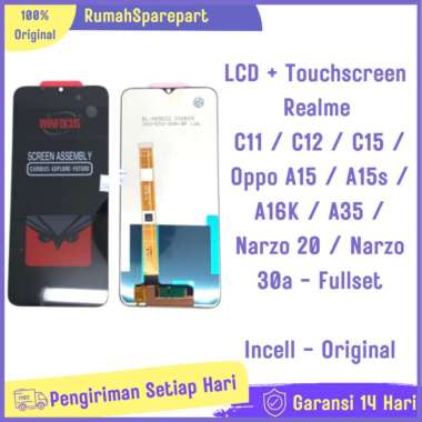 LCD Realme C11 / C12 / C15 / Oppo A15 / Narzo 20 / 30 Ori Full Set - Ori Qualcomm