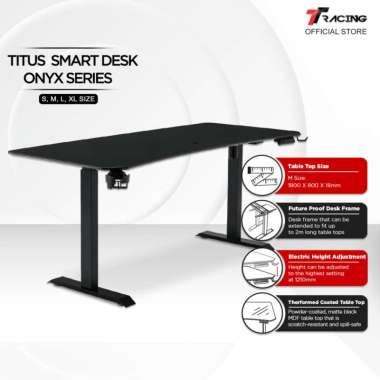 TTRacing Titus Smart Desk Gaming Table Meja Komputer Meja Gaming Onyx - Electric System Height Adjus